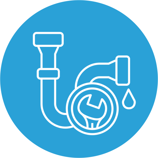Plumbing tools and pipes icon